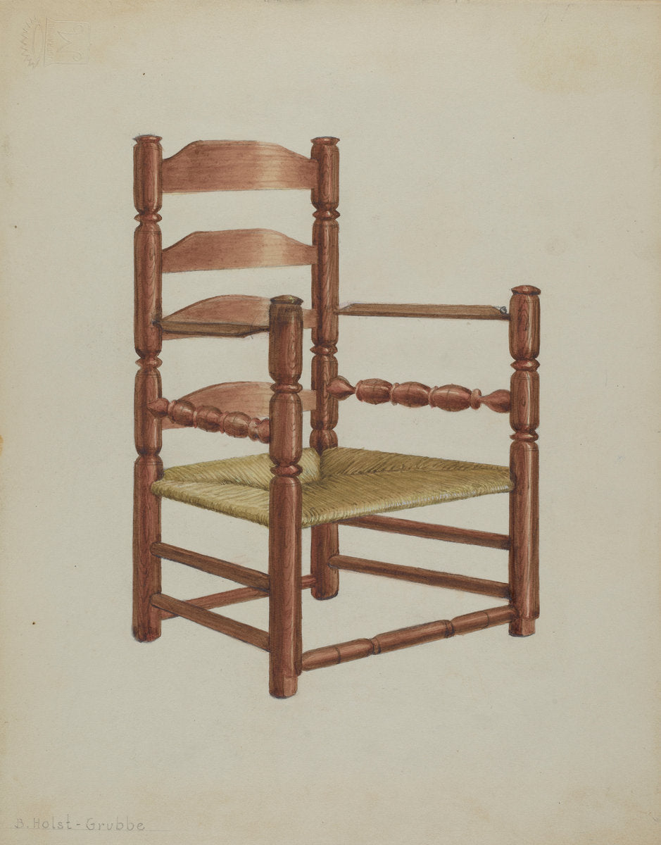Chair by B. Holst-Grubbe (American, active c. 1935), 16X12"(A3)Poster Print