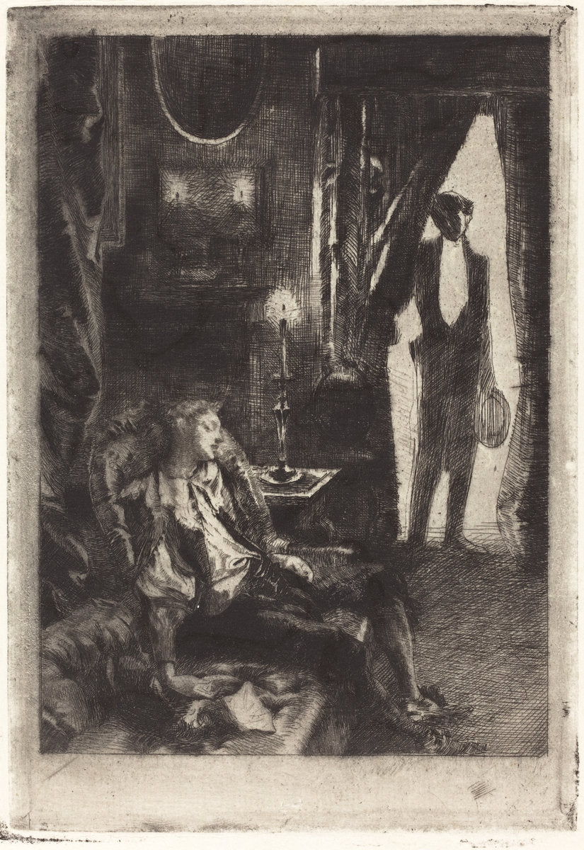 Iza Sleeping (Le Sommeil d'Iza) by Albert Besnard (French, 1849 - 1934), 16X12"(A3)Poster Print