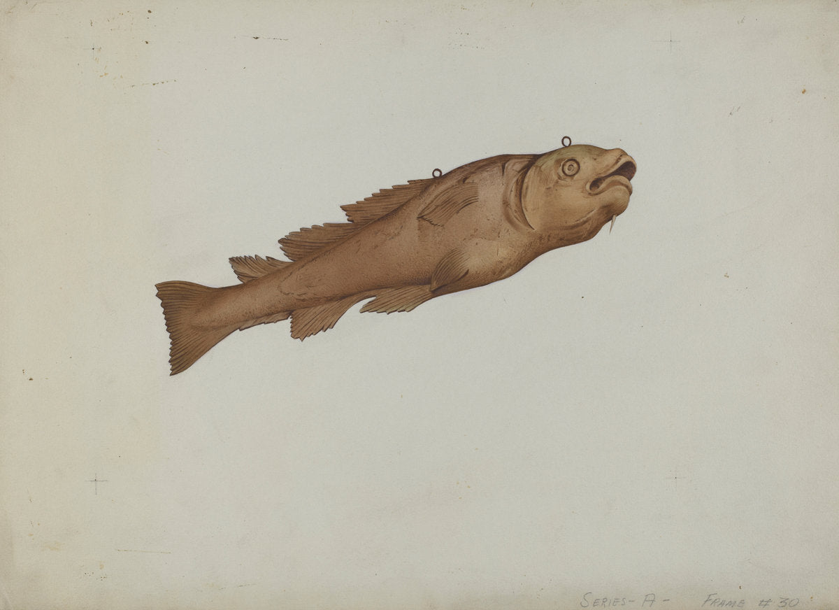 Fish Shop Sign by Joseph Goldberg (American, active c. 1935), 16X12"(A3)Poster Print