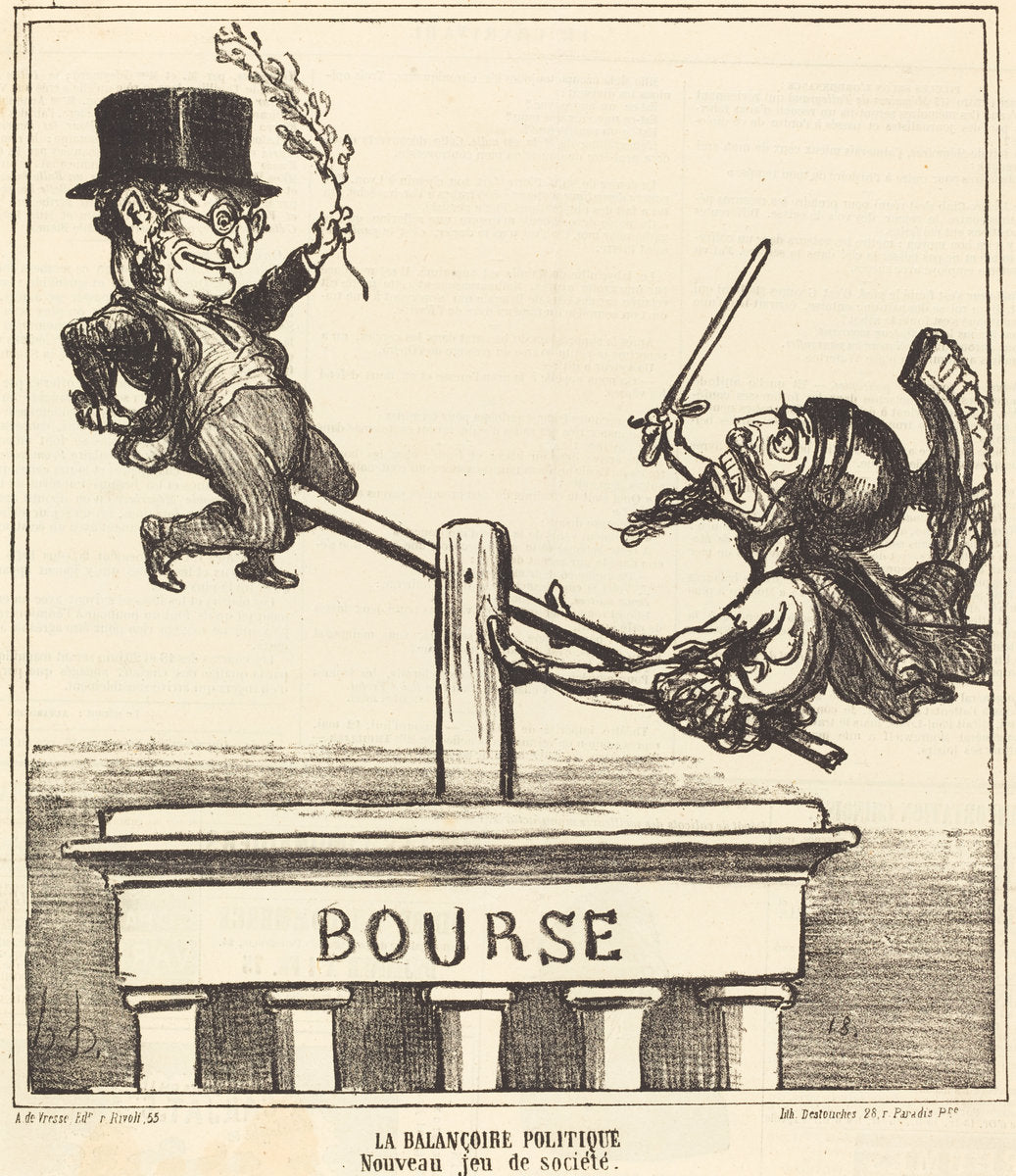 La Balançoire politique... by Honoré Daumier (French, 1808 - 1879), 16X12"(A3)Poster Print