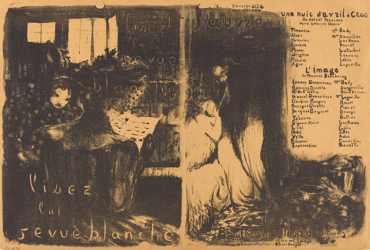 Lisez la revue blanche;  Un nuit d'Avril Ceos, L'image by Edouard Vuillard (French, 1868 - 1940), 16X12"(A3)Poster Print