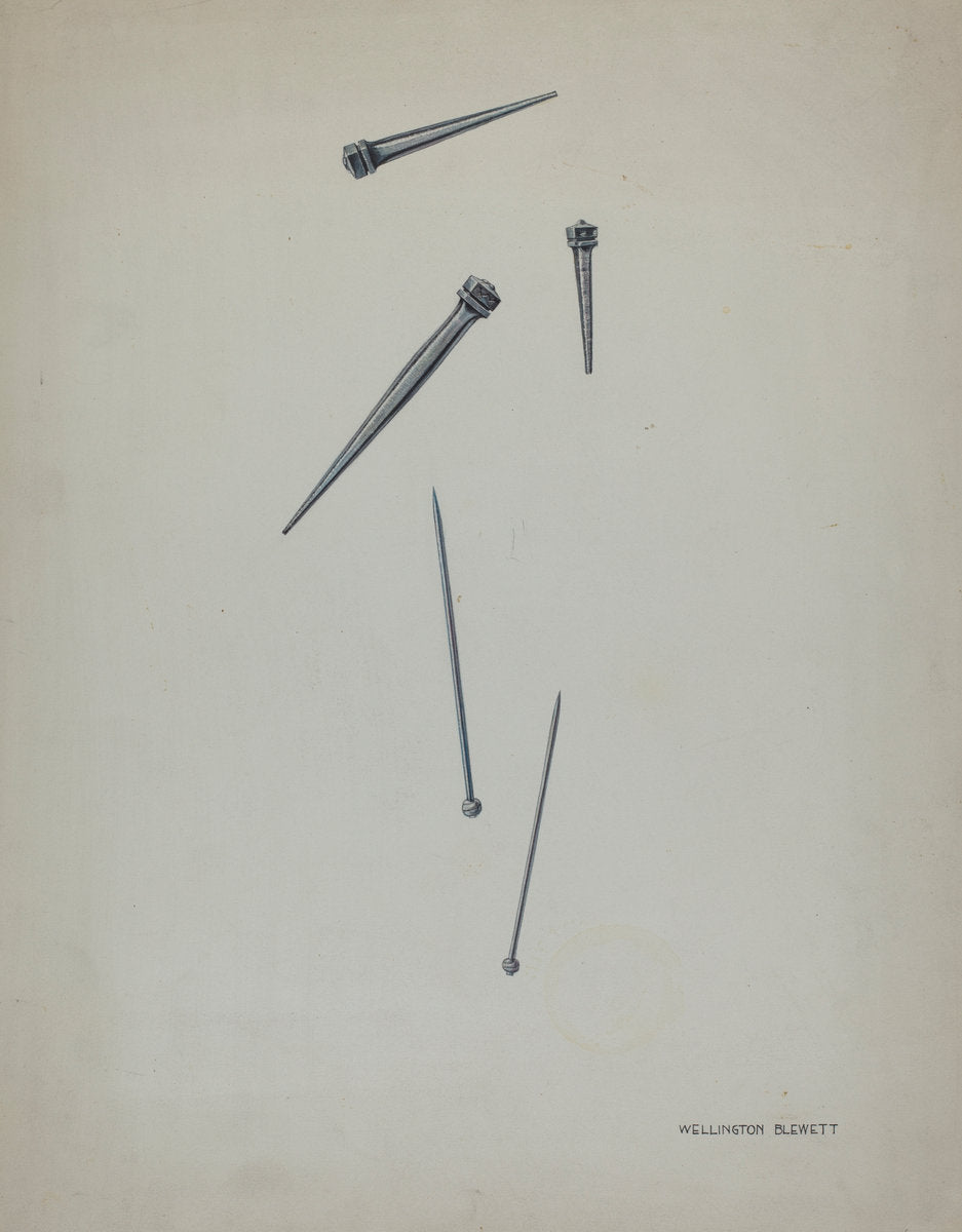 Nails and Pins by Wellington Blewett (American, active c. 1935), 16X12"(A3)Poster Print
