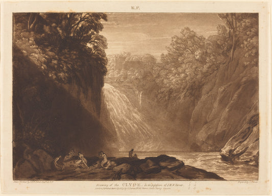 The Fall of the Clyde by Joseph Mallord William Turner and Charles Turner (British, 1775 - 1851), 16X12"(A3)Poster Print