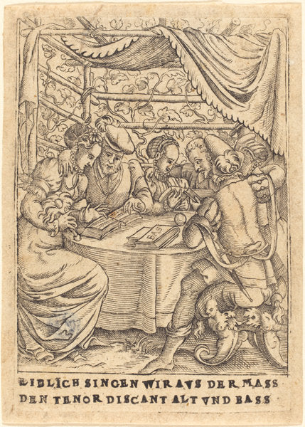 c. 1580 by German 16th Century (Liblich singen wir avs der Mass den Tenor discant Alt und Bass), 16X12"(A3)Poster Print