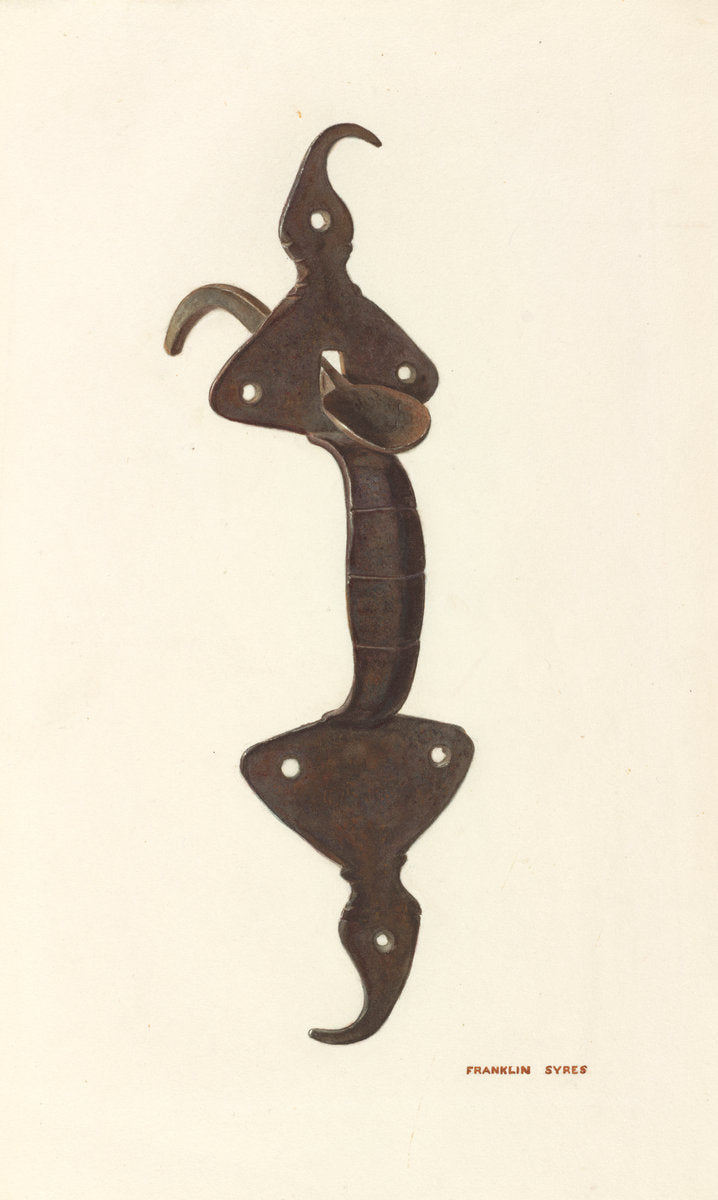 Door Latch by Franklyn Syres (American, active c. 1935), 16X12"(A3)Poster Print