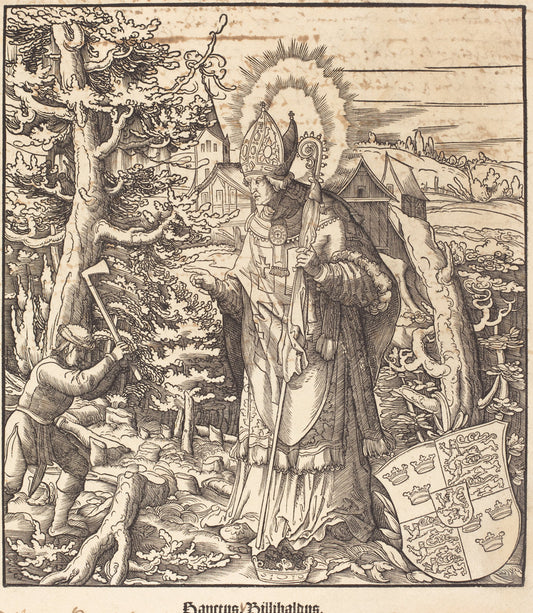 Saint Willibaldus by Leonhard Beck (German, c. 1480 - 1542), 16X12"(A3)Poster Print