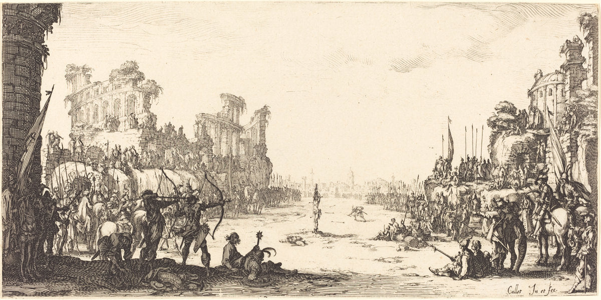 The Ordeal by Arrows (Saint Sebastian) by Jacques Callot (French, 1592 - 1635), 16X12"(A3)Poster Print