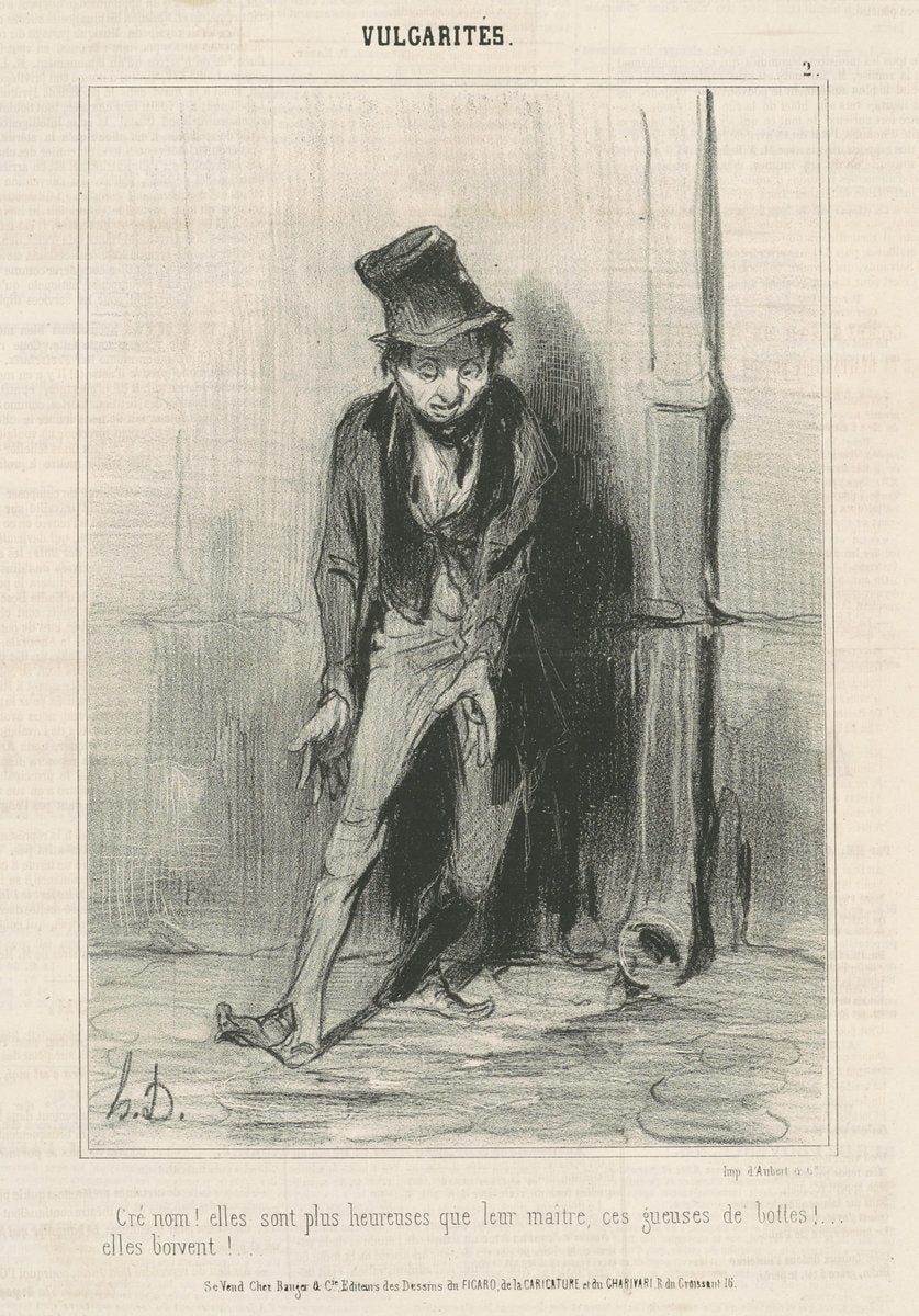 Cré nom: Elles sont plus heureuses ... by Honoré Daumier (French, 1808 - 1879), 16X12"(A3)Poster Print