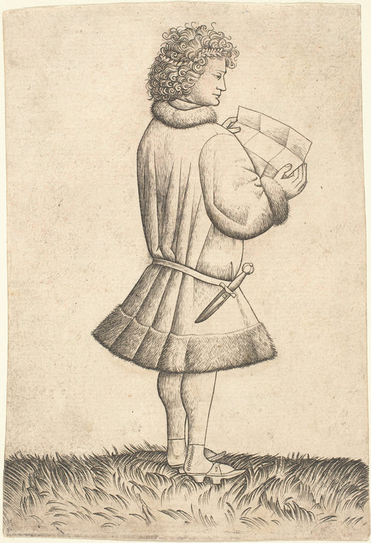 A Poet Reading by Master of the Playing Cards (German, active c. 1430/1455), 16X12"(A3)Poster Print