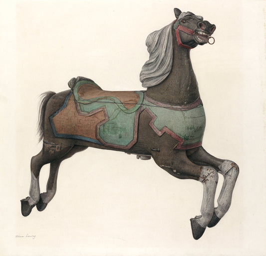 Carousel Horse by Mina Lowry (American, 1894 - 1942), 16X12"(A3)Poster Print