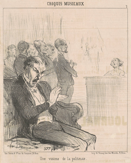 Un victime de la politesse by Honoré Daumier (French, 1808 - 1879), 16X12"(A3)Poster Print