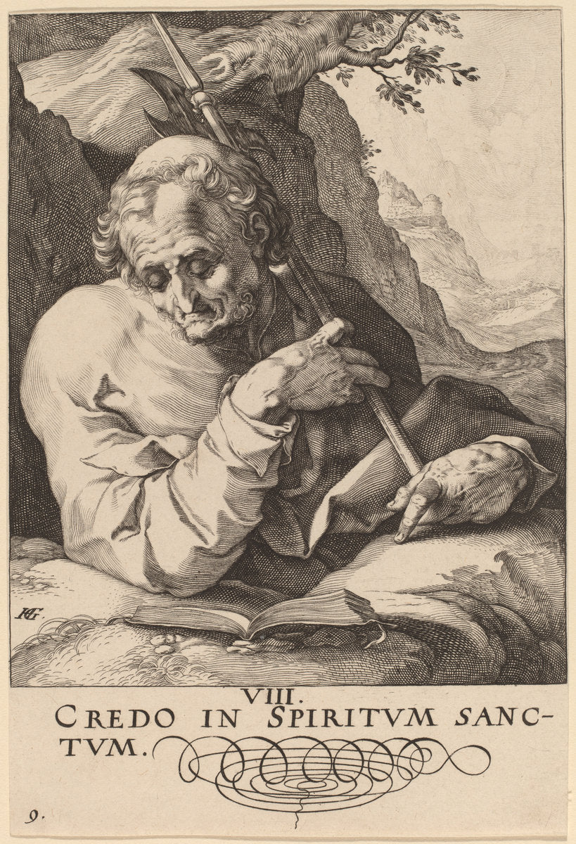 Saint Matthew by Hendrik Goltzius (Dutch, 1558 - 1617), 16X12"(A3)Poster Print
