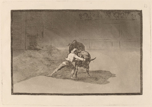 El famoso Martincho poniendo banderillas al quiebro (The Famous Martincho Places the Banderillas Playing the Bull with the Movement of His Body) by Francisco de Goya (Spanish, 1746 - 1828), 16X12"(A3)Poster Print