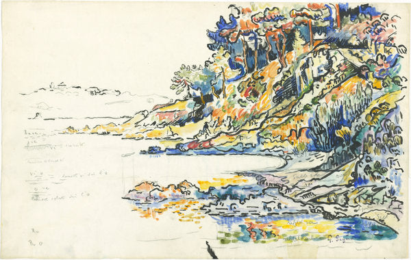 The Calanque at Saint Tropez by Paul Signac (French, 1863 - 1935), 16X12"(A3)Poster Print