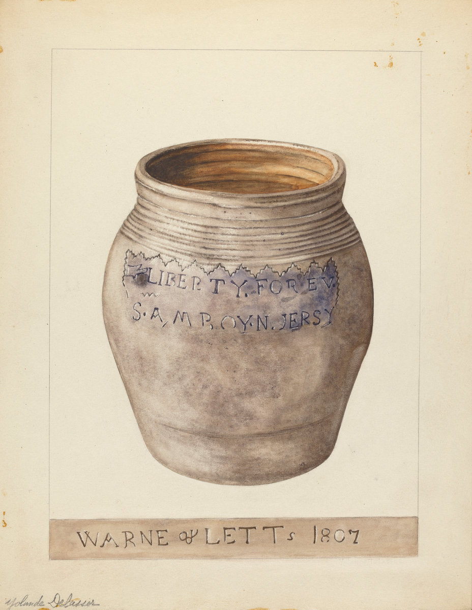 Small Pot by Yolande Delasser (American, active c. 1935), 16X12"(A3)Poster Print