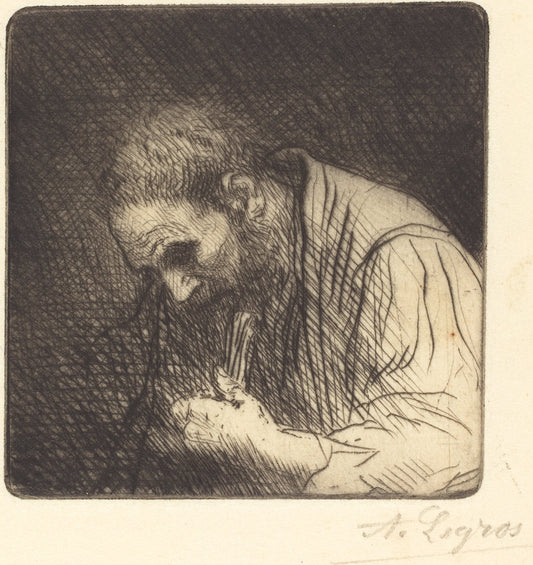 Poor Man (Pauvre homme) by Alphonse Legros (French, 1837 - 1911), 16X12"(A3)Poster Print