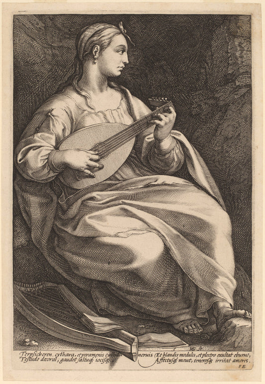 Terpsichore by Hendrik Goltzius (Dutch, 1558 - 1617), 16X12"(A3)Poster Print