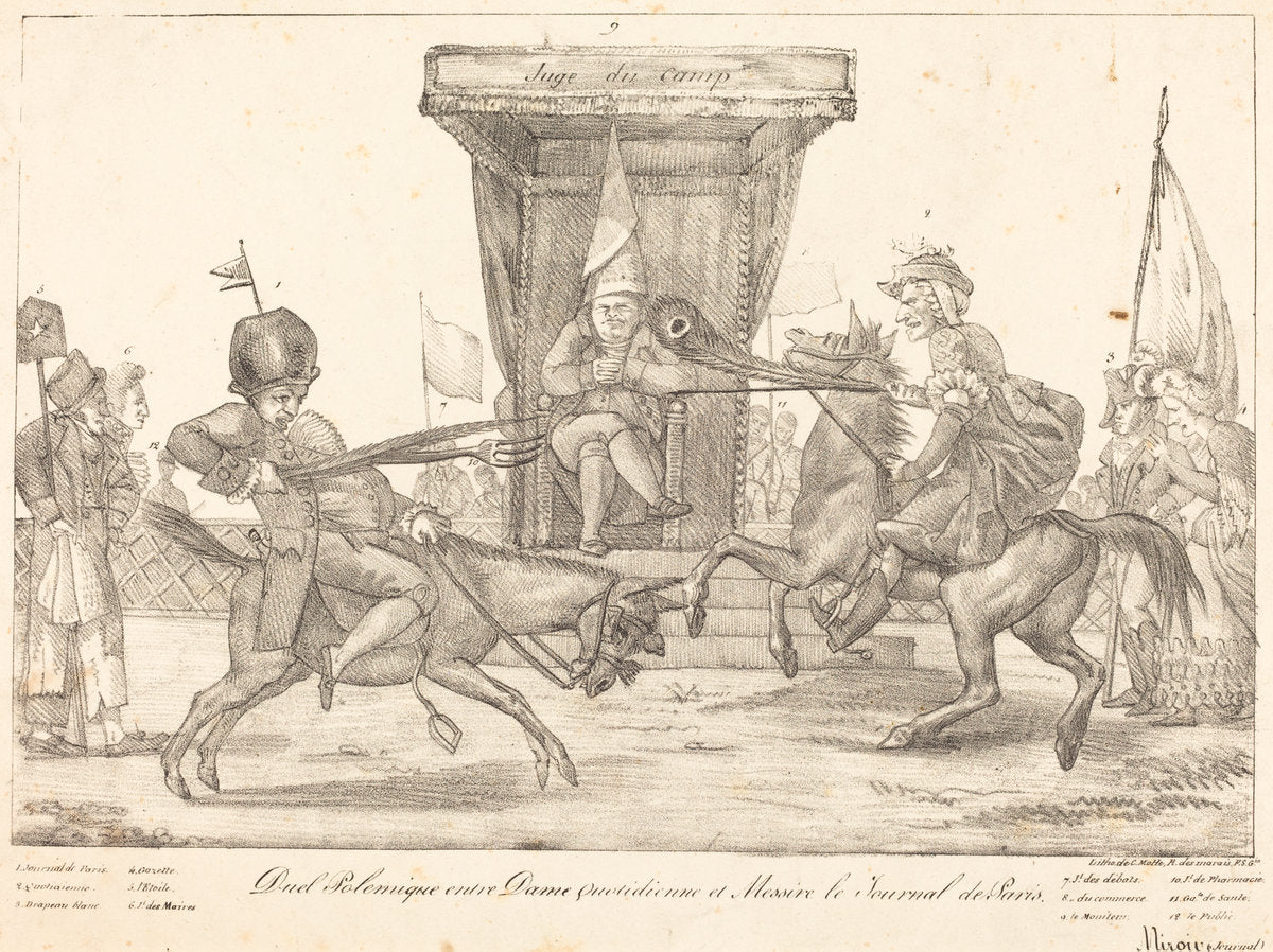 Duel Polemique by Eugène Delacroix (French, 1798 - 1863), 16X12"(A3)Poster Print
