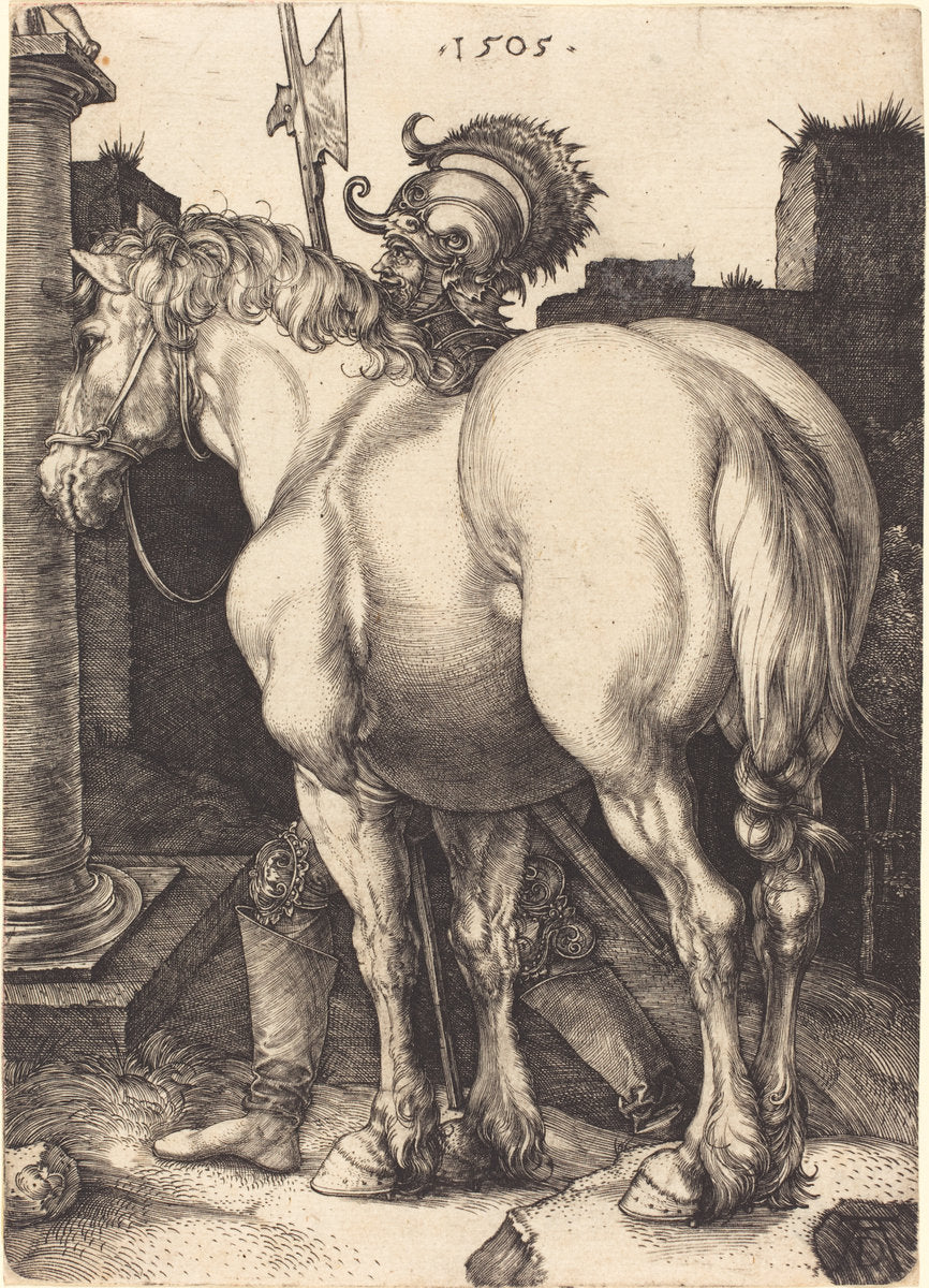 Large Horse by Albrecht Dürer (German, 1471 - 1528), 16X12"(A3)Poster Print