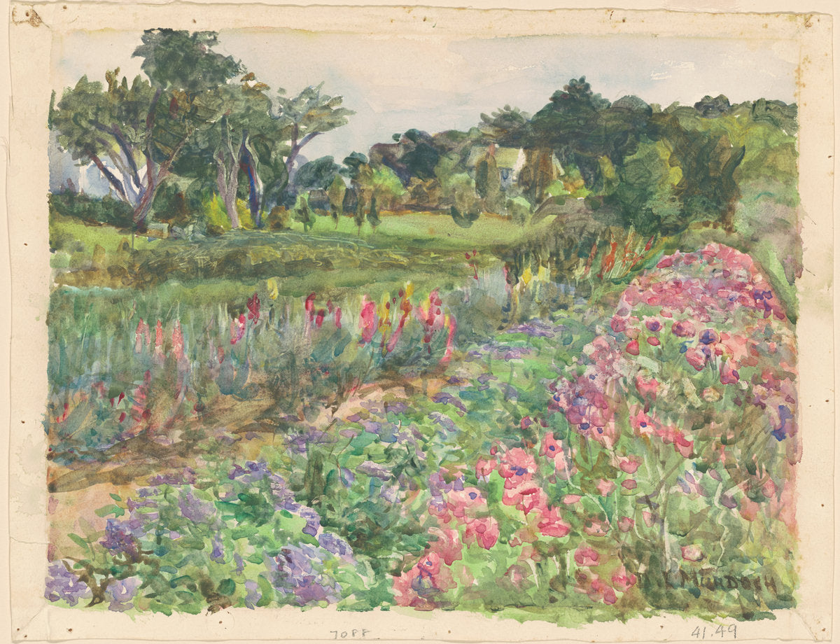 Parmelee Estate in Bloom by Dora Louise Murdoch (American, 1857 - 1933), 16X12"(A3)Poster Print