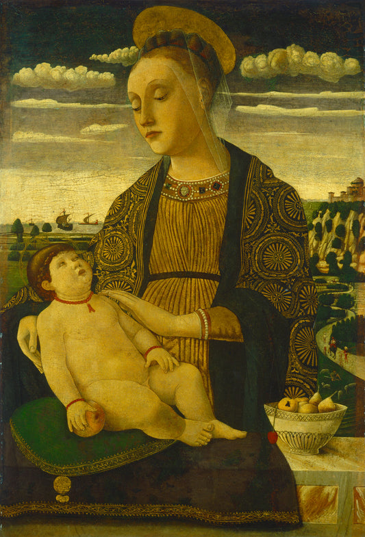 Madonna and Child by Francesco Benaglio (Italian, c. 1432 - 1492), 16X12"(A3)Poster Print