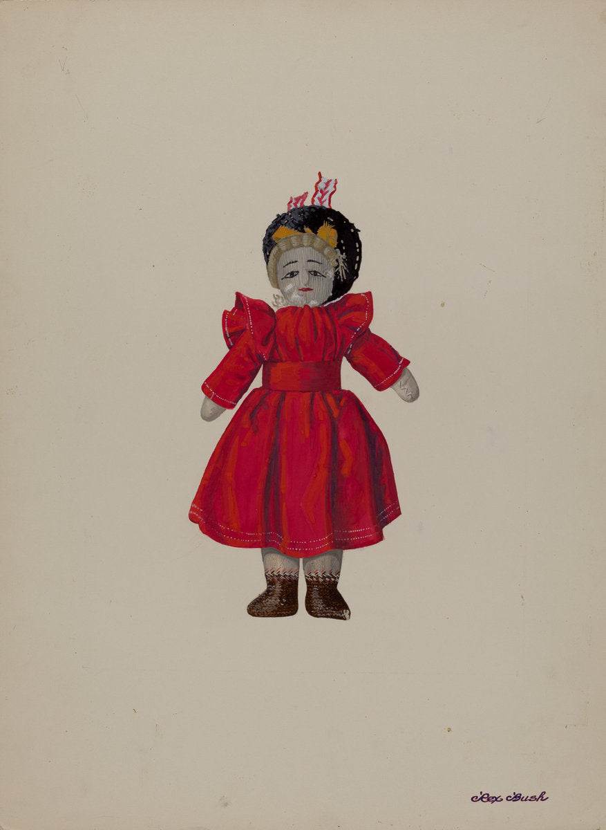 Rag Doll - "Tilly" by Rex F. Bush (American, active c. 1935), 16X12"(A3)Poster Print