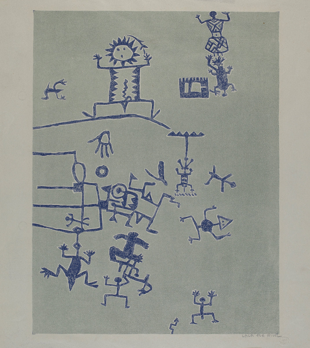 Petroglyph - Signs by Lala Eve Rivol (American, active c. 1935), 16X12"(A3)Poster Print