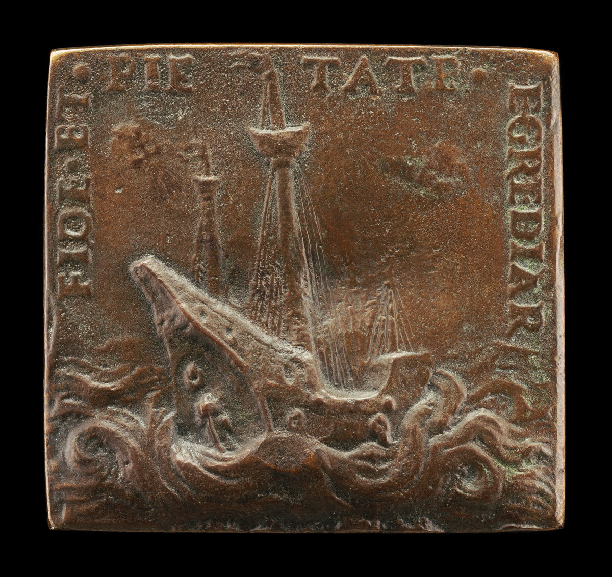 16th century by Italian 16th Century (Three-Masted Ship, without Sails, in a Stormy Sea [reverse]), 16X12"(A3)Poster Print
