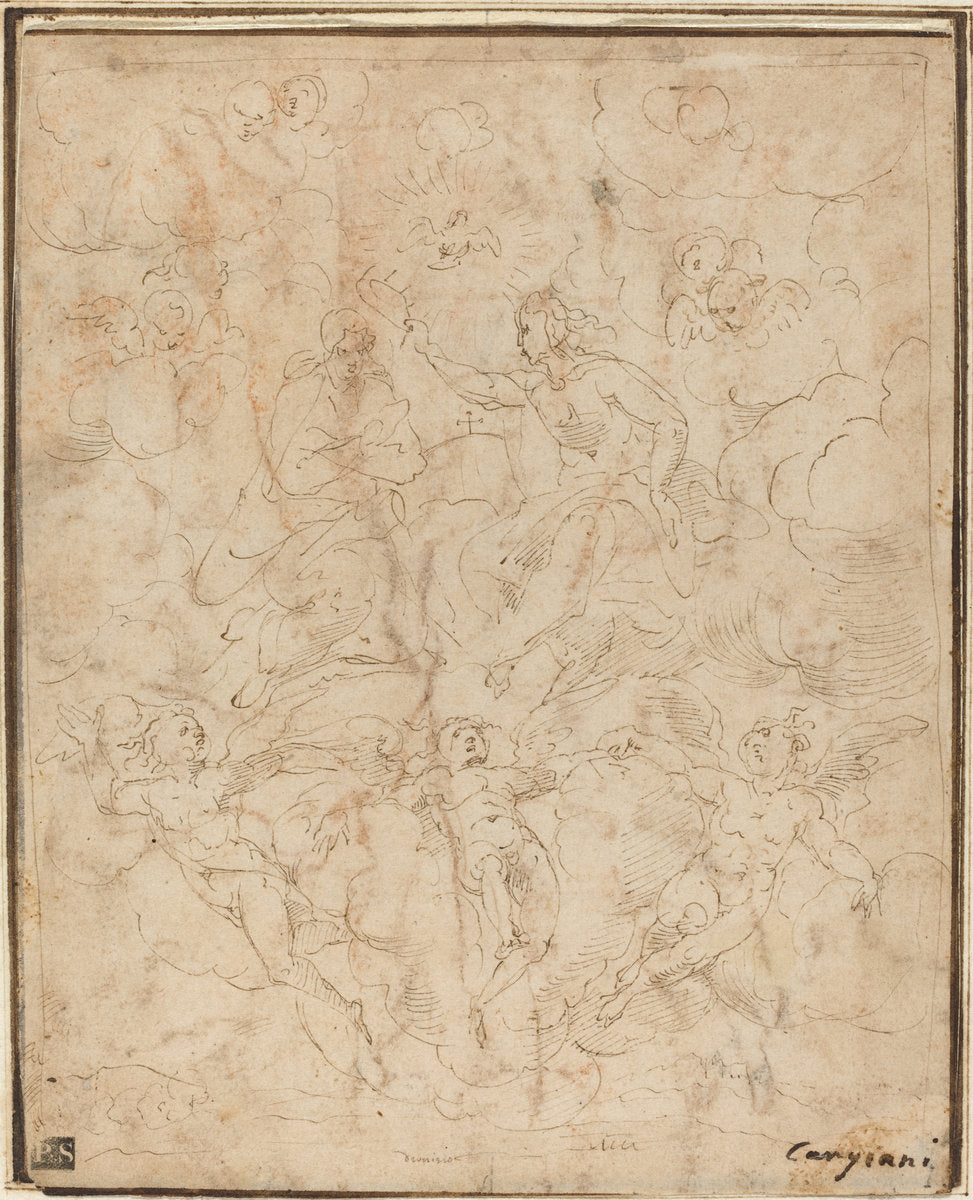 Coronation of the Virgin by Denys Calvaert (Flemish, 1540 - 1619), 16X12"(A3)Poster Print
