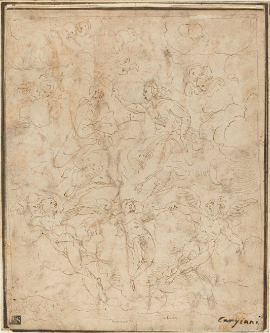 Coronation of the Virgin by Denys Calvaert (Flemish, 1540 - 1619), 16X12"(A3)Poster Print