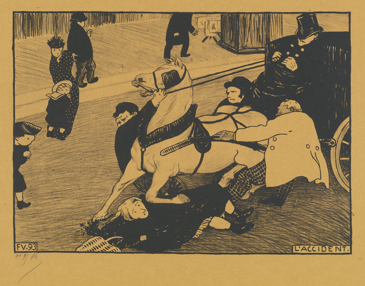 L'Accident (The Accident) by Félix Vallotton (Swiss, 1865 - 1925), 16X12"(A3)Poster Print