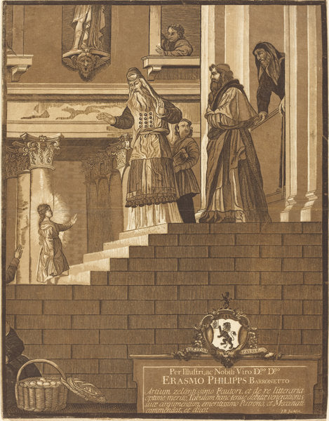 Presentation of the Virgin in the Temple by John Baptist Jackson (English, 1701 - c. 1780), 16X12"(A3)Poster Print