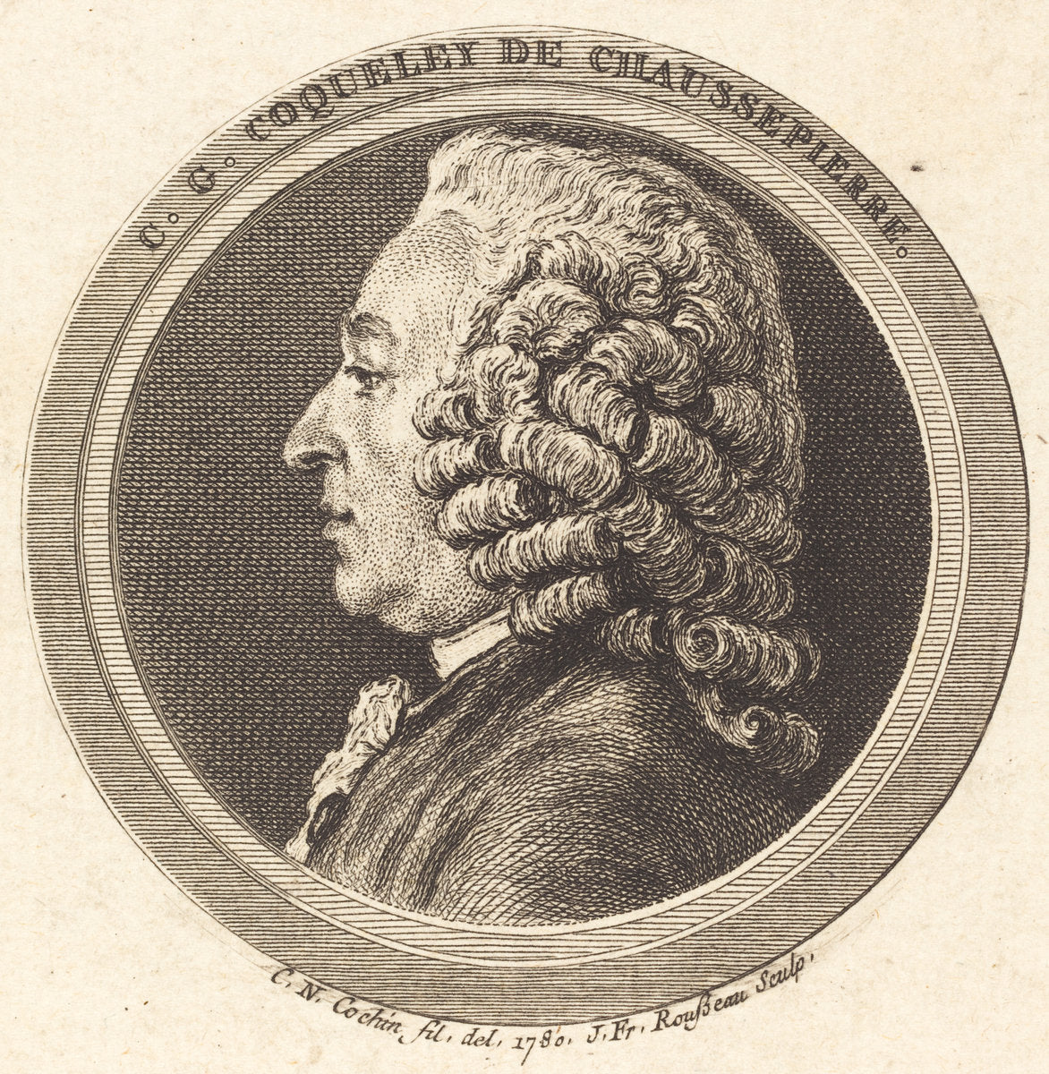 Charles-Georges Coqueley de Chaussepierre by Jean Francois Rousseau after Charles-Nicolas Cochin II (French, born c. 1740), 16X12"(A3)Poster Print