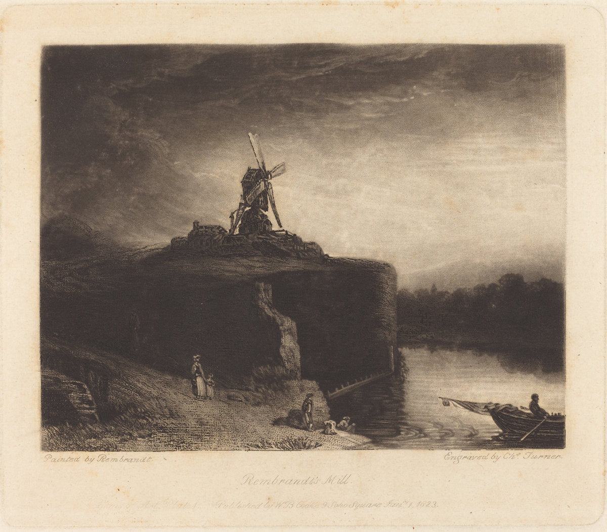 The Mill by Charles Turner after Rembrandt van Rijn (British, 1773 - 1857), 16X12"(A3)Poster Print