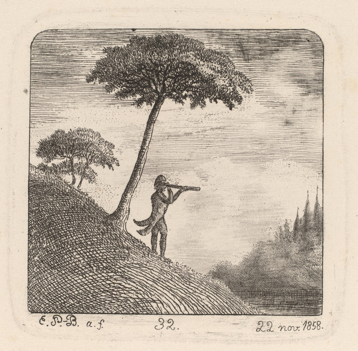 The Tourist by Emmanuel Phélippes-Beaulieu (French, born 1829), 16X12"(A3)Poster Print