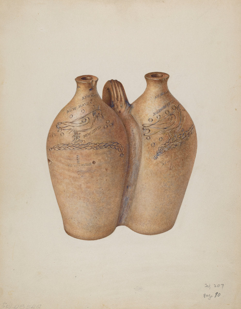 Gemel Bottle by Isadore Goldberg (American, active c. 1935), 16X12"(A3)Poster Print