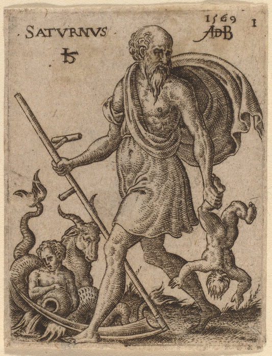 Saturn by Abraham de Bruyn (Flemish, 1540 - 1587), 16X12"(A3)Poster Print