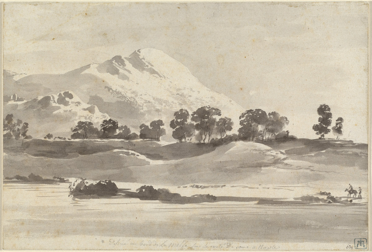 Mount Cairo from across the Melfa River by Jean-Jacques de Boissieu (French, 1736 - 1810), 16X12"(A3)Poster Print
