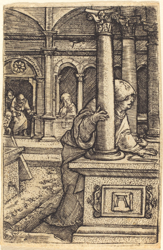 The Virgin Seeking Jesus in the Temple by Albrecht Altdorfer (German, 1480 or before - 1538), 16X12"(A3)Poster Print
