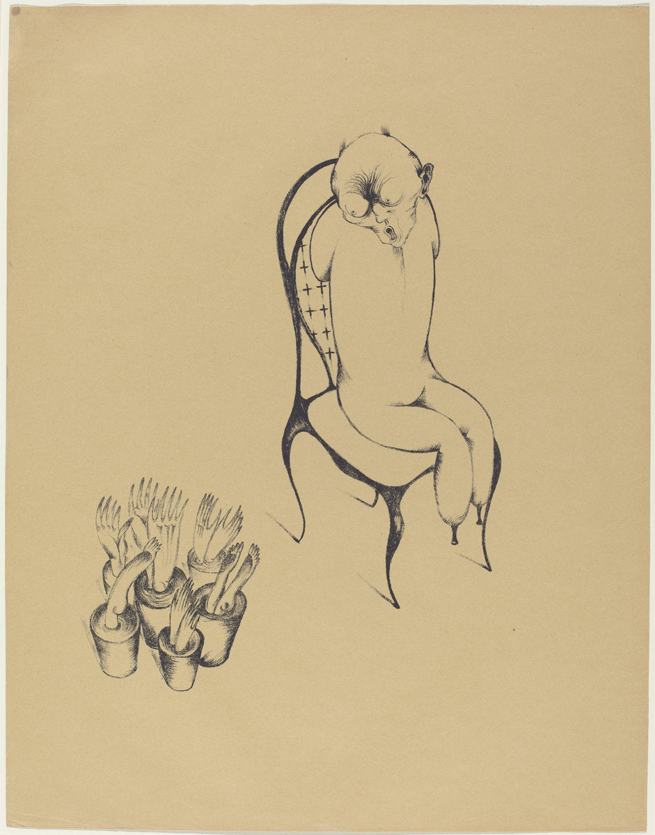 Hällucinationen (Hallucinations) by Heinrich Hoerle (German, 1895 - 1936), 16X12"(A3)Poster Print