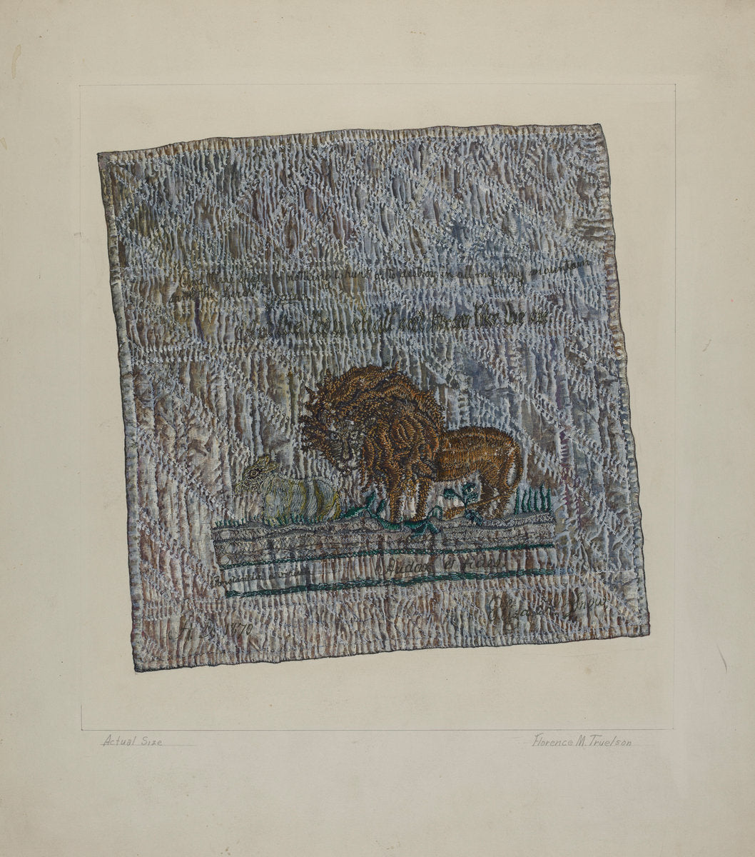 Quilt Block: "Audax et Fides" by Florence Truelson (American, 1901 - 1959), 16X12"(A3)Poster Print