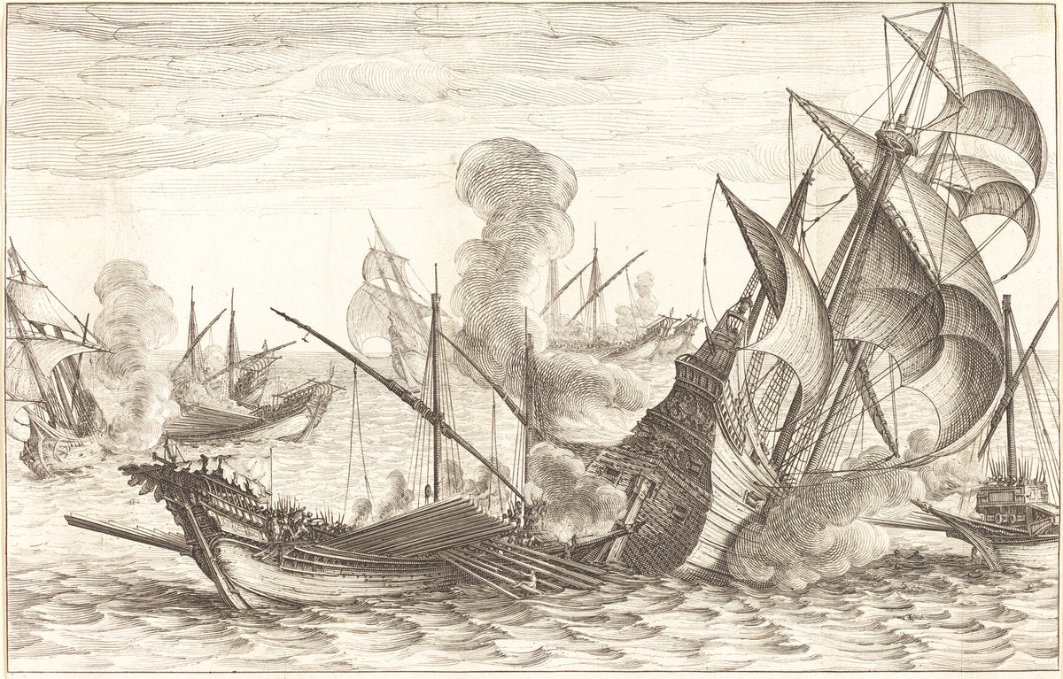 The Second Naval Battle by Jacques Callot (French, 1592 - 1635), 16X12"(A3)Poster Print