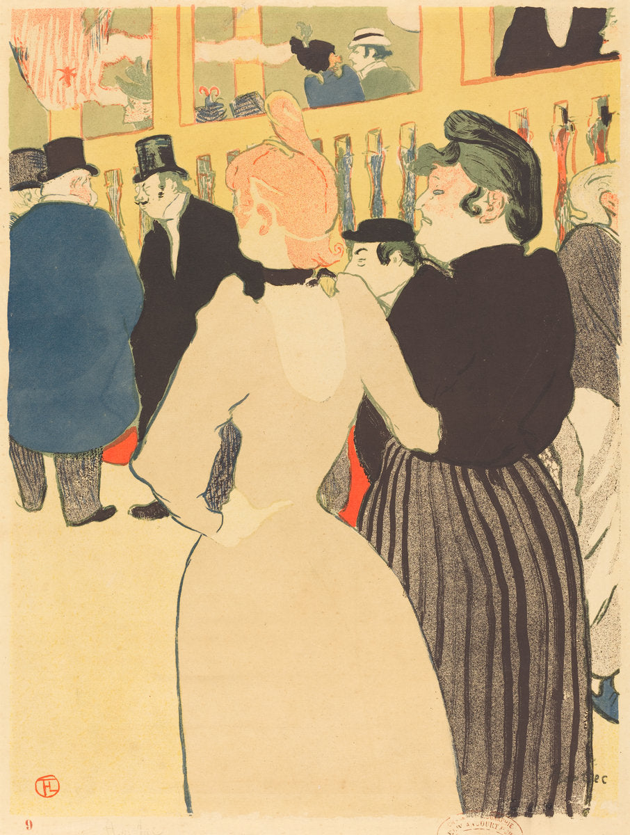 At the Moulin Rouge, la Goulue and Her Sister (Au Moulin Rouge, la Goulue et sa soeur)) by Henri de Toulouse-Lautrec (French, 1864 - 1901), 16X12"(A3)Poster Print