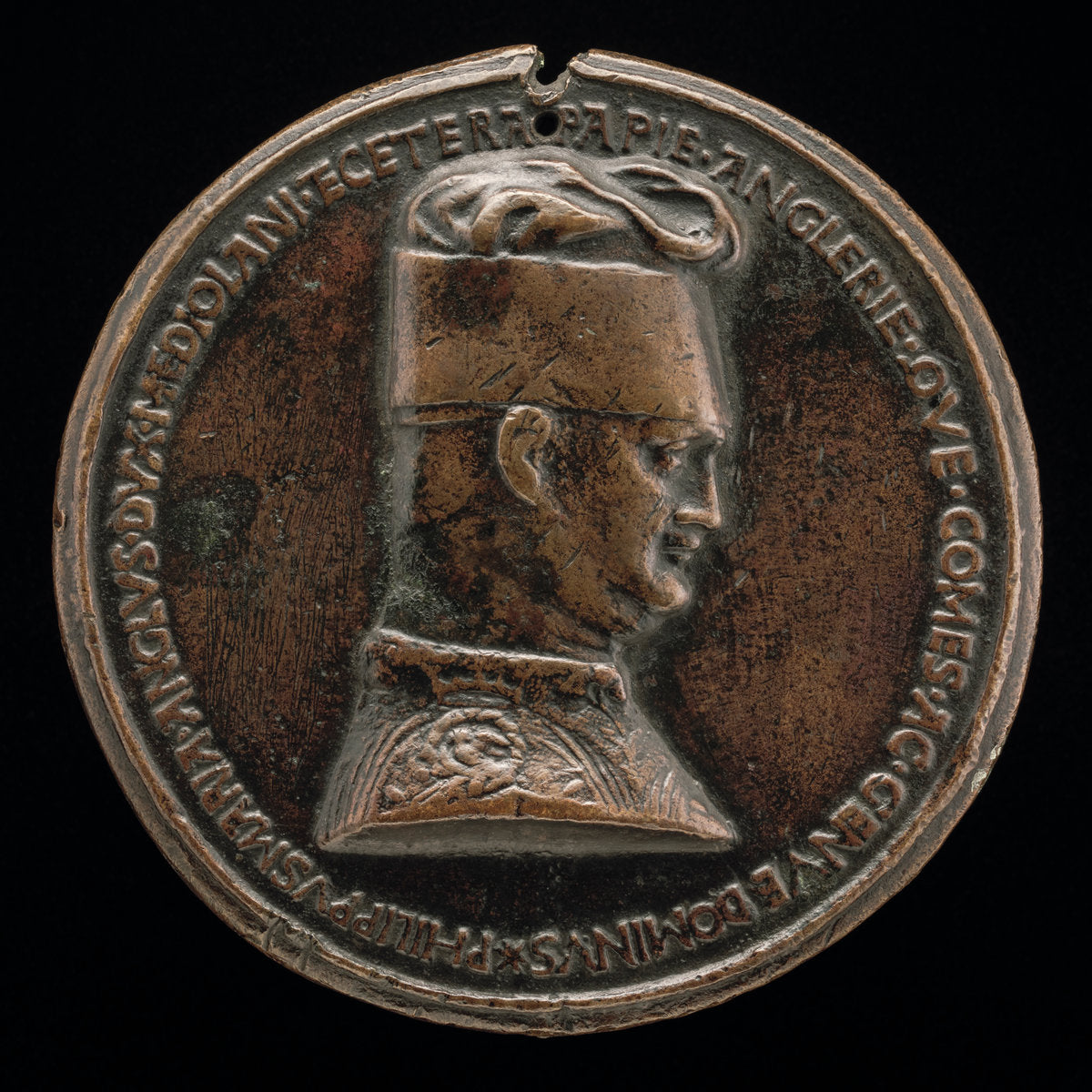 Filippo Maria Visconti, 1392-1447, Duke of Milan 1412 [obverse] by Pisanello (Italian, c. 1395 - 1455), 16X12"(A3)Poster Print