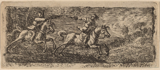 Two Horsemen Fighting by Pieter van Laer (Dutch, c. 1592 - 1642), 16X12"(A3)Poster Print