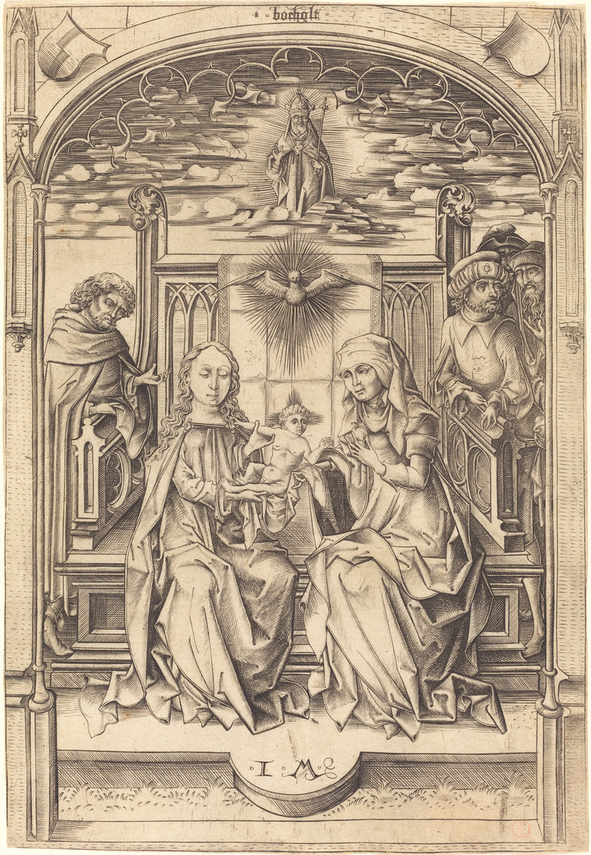 The Holy Family by Israhel van Meckenem (German, c. 1445 - 1503), 16X12"(A3)Poster Print