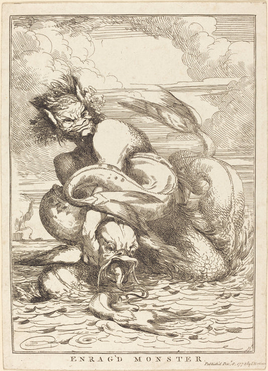 Enrag'd Monster by John Hamilton Mortimer (British, 1740 - 1779), 16X12"(A3)Poster Print