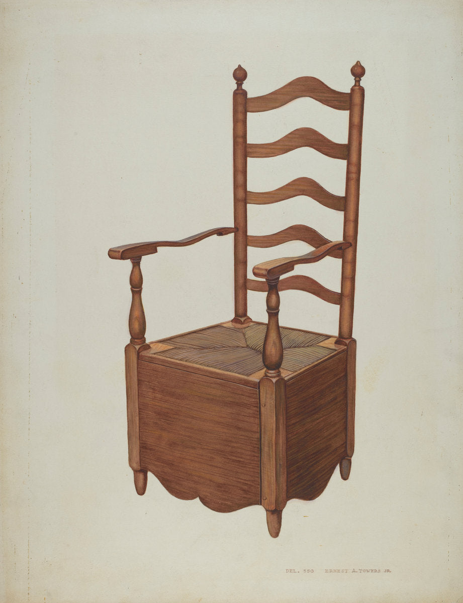 Commode Chair by Ernest A. Towers, Jr. (American, active c. 1935), 16X12"(A3)Poster Print