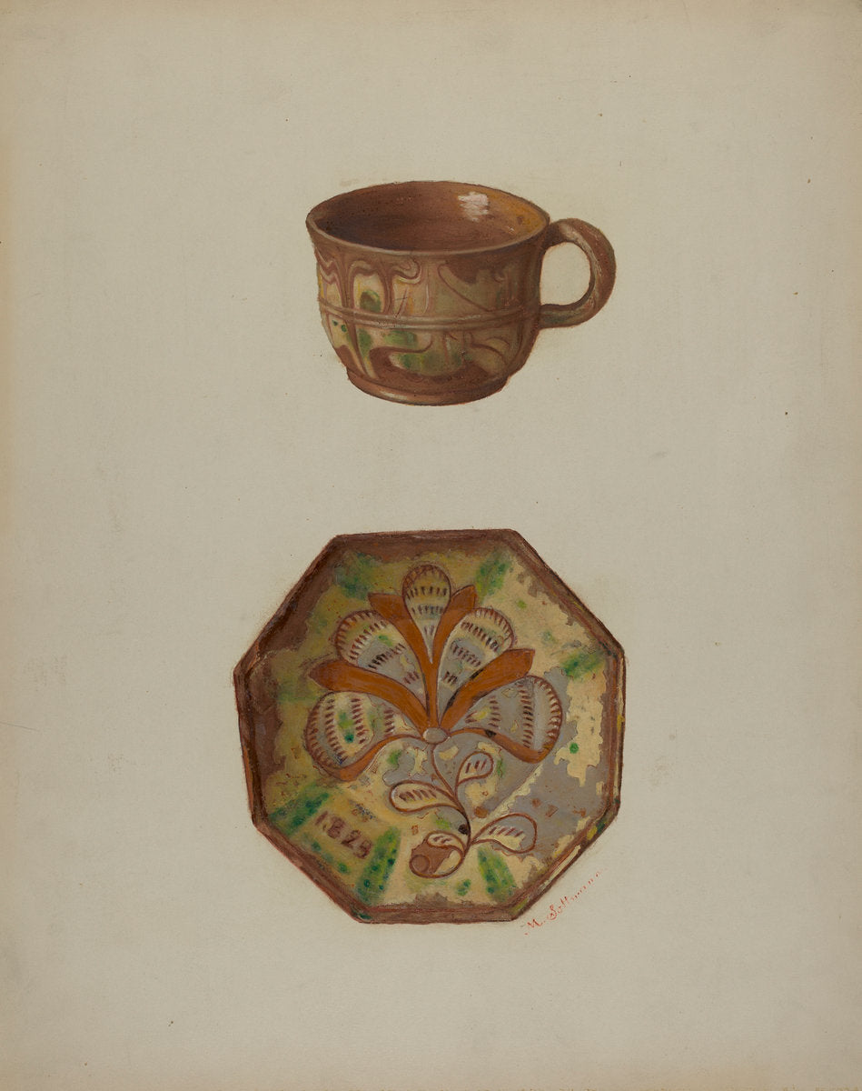 Pa. German Cup and Saucer by Max Soltmann (American, active c. 1935), 16X12"(A3)Poster Print