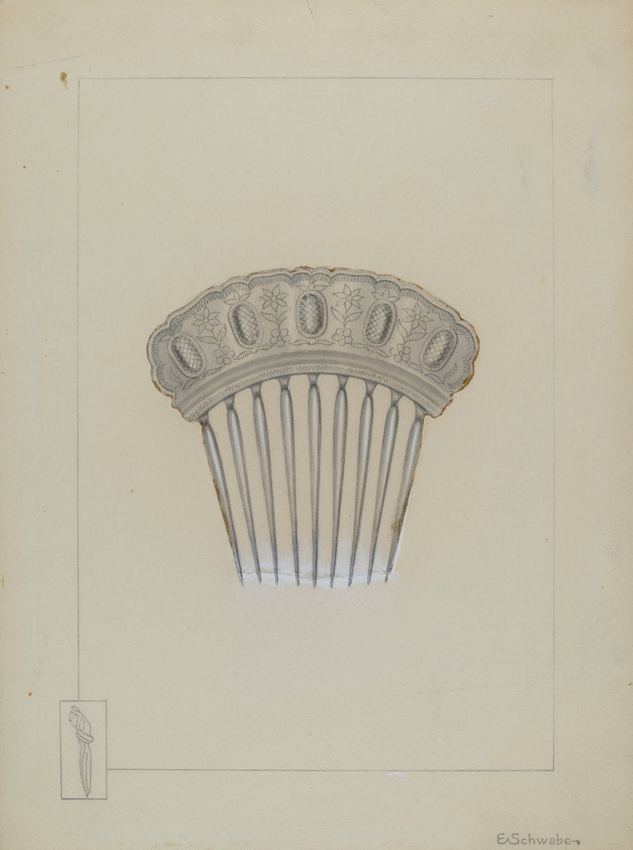 Comb by Erwin Schwabe (American, active c. 1935), 16X12"(A3)Poster Print